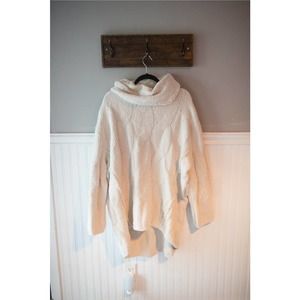 Free People Cable Ivory Tunic Sweater NEW